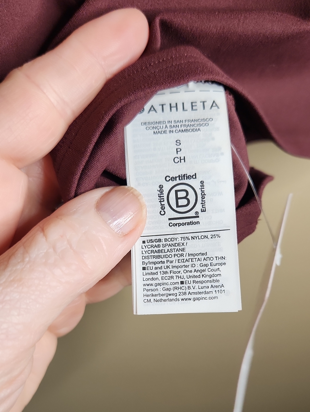 Athleta Transcend Open Back Tee in Plum. Size S. NWT. #600341 - Picture 4 of 5